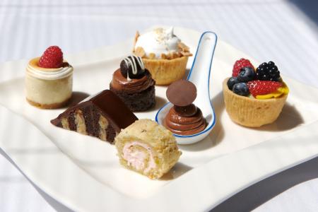 Serving an assortment of desserts gives your guests options. 
